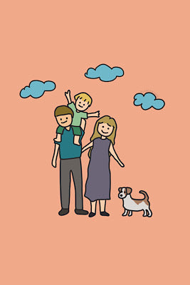 Hello family with dog